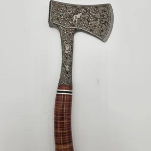 Premium Throwing axe - Horse and Flowers